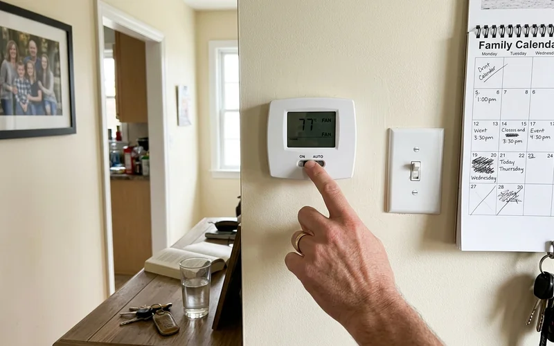 Thermostat fan setting switched from ON to AUTO