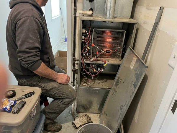 Electric heat strips inside an open air handler
